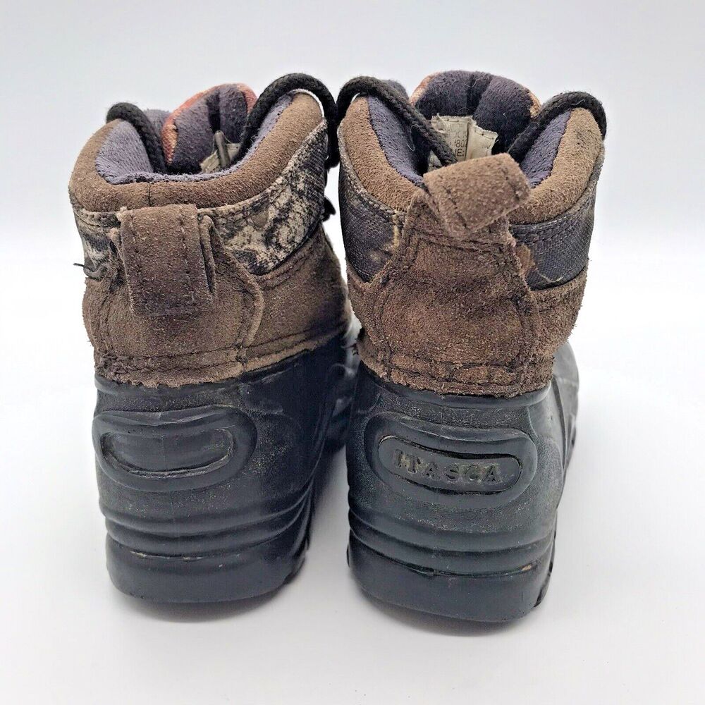 Itasca Icebreaker Kids 8 Snow Boots Camo Waterproof Lined Lace Up Winter Shoes - Picture 4 of 10